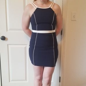 GUESS navy blue and white dress